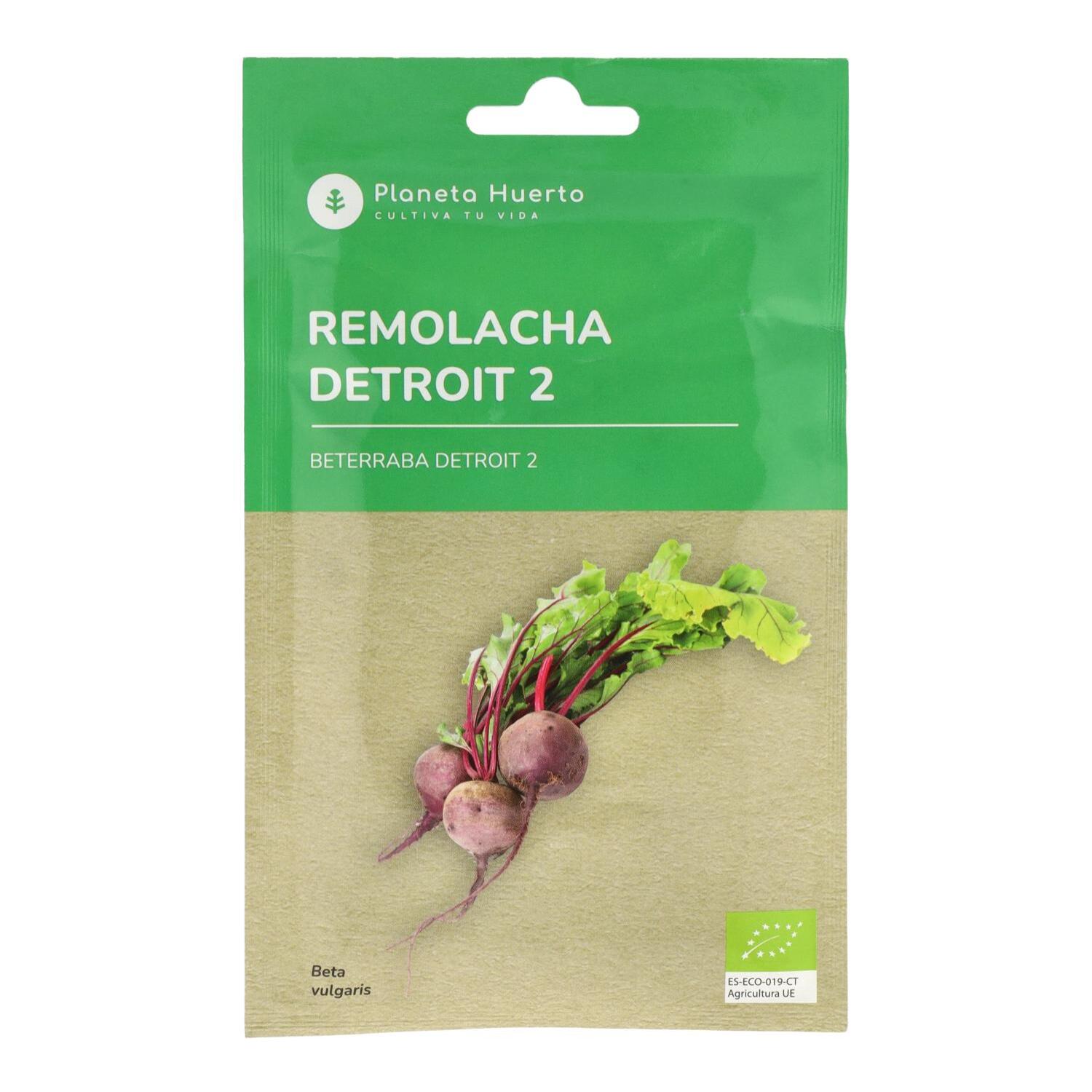 PLANETA HUERTO | Semillas Ecológicas de Remolacha Detroit 2 – Raíces Tiernas y Dulces, Perfecta para Ensaladas y Zumos