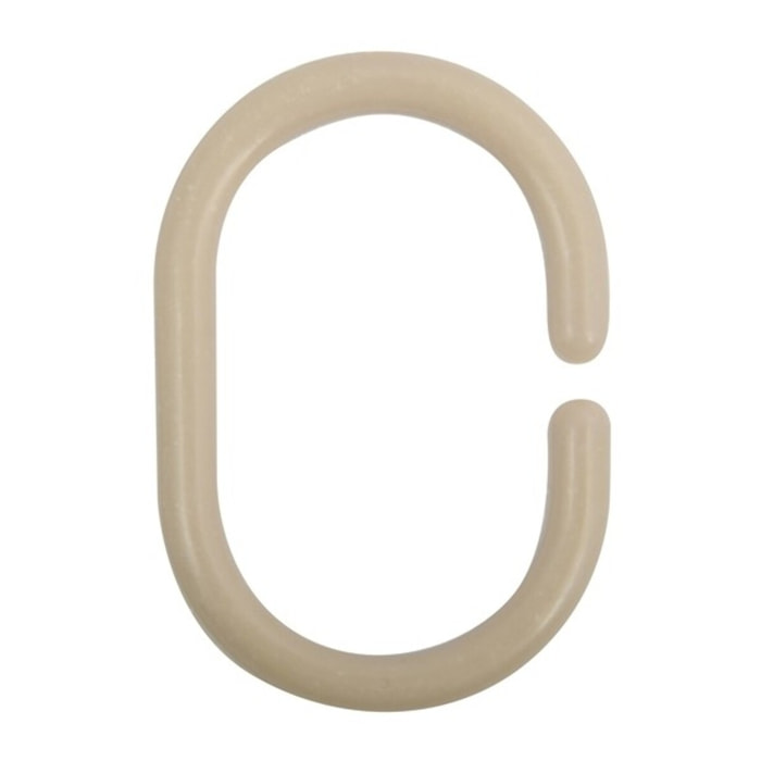 Lot de 12 anneaux pour rideaux de douche Beige MSV