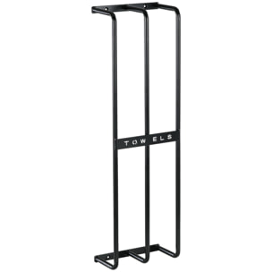 Toallero de Baño Moderno Toallero de Pared con 3 Barras y Marco de Metal Soporte de Toallas para Hotel 21x12x74 cm Negro