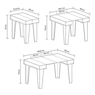 Mesa consola extensible Nordic KL Roble Cepillado - Blanco Mate