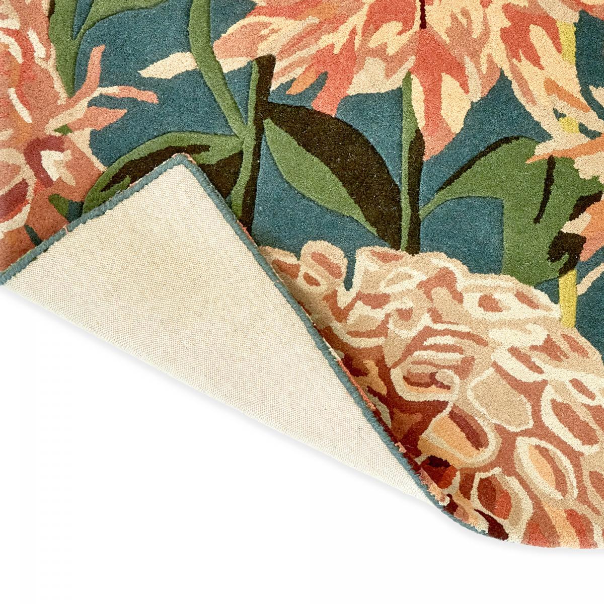 Tapis salon et chambre fait à la main en laine motif floral OLFI