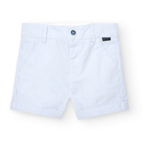Bermudas oxford niño, estampado de rayas, azul claro