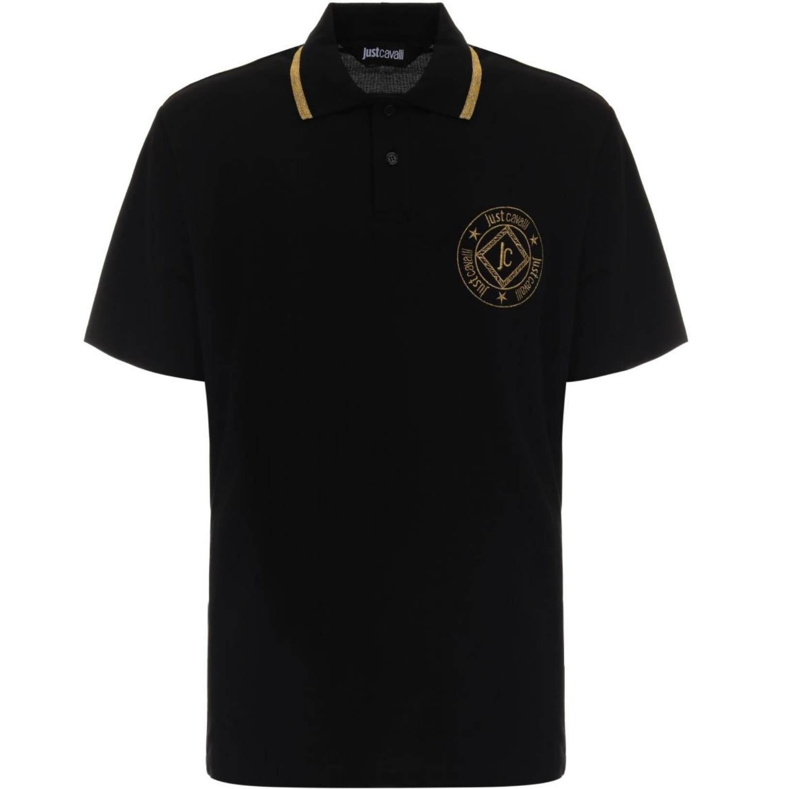 Just Cavalli Maglietta polo in cotone con logo ricamato Just Cavalli