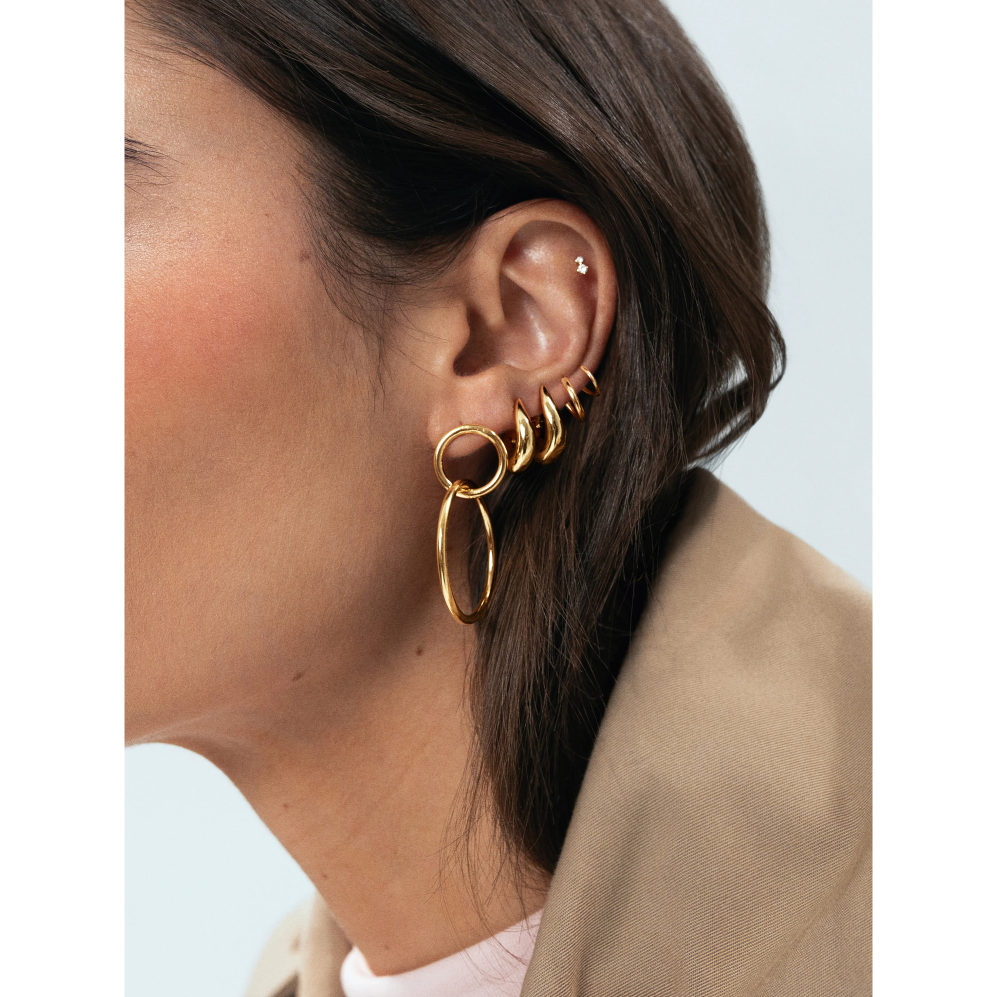 Orecchini Organic Twist Placcato Oro