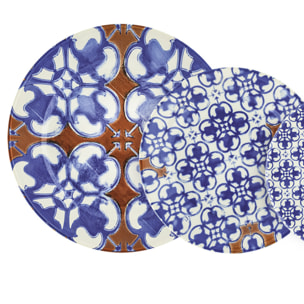 Servizio piatti Ravello da 18 pezzi in ceramica sottosmalto