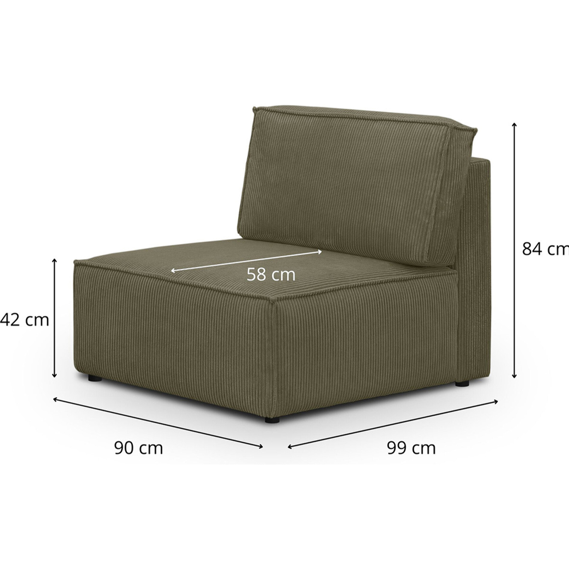 Chauffeuse modulable en velours côtelé - HARPER MOD