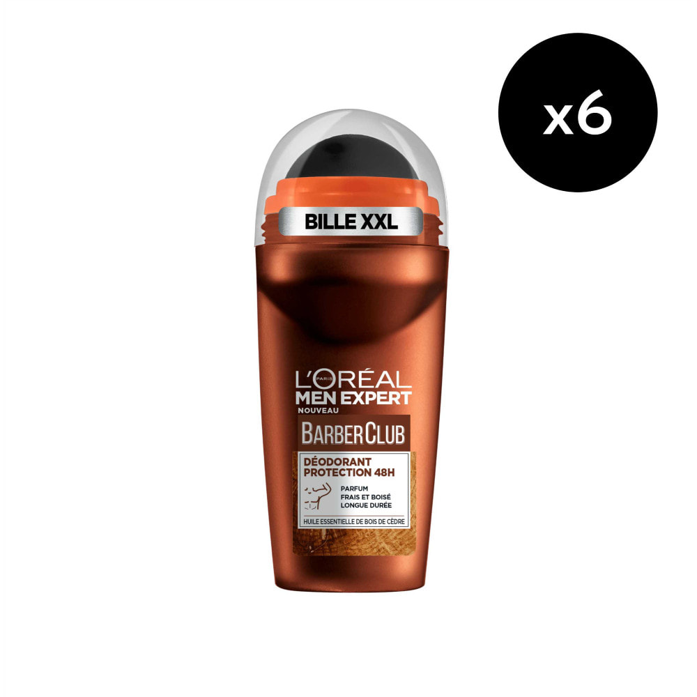 Lot de 6 - L'Oréal Paris Men Expert Barber Club Déodorant Bille Protection 48h 50ml