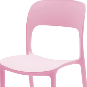 Set di 4 sedie FUERTEVENTURA in polipropilene rosa