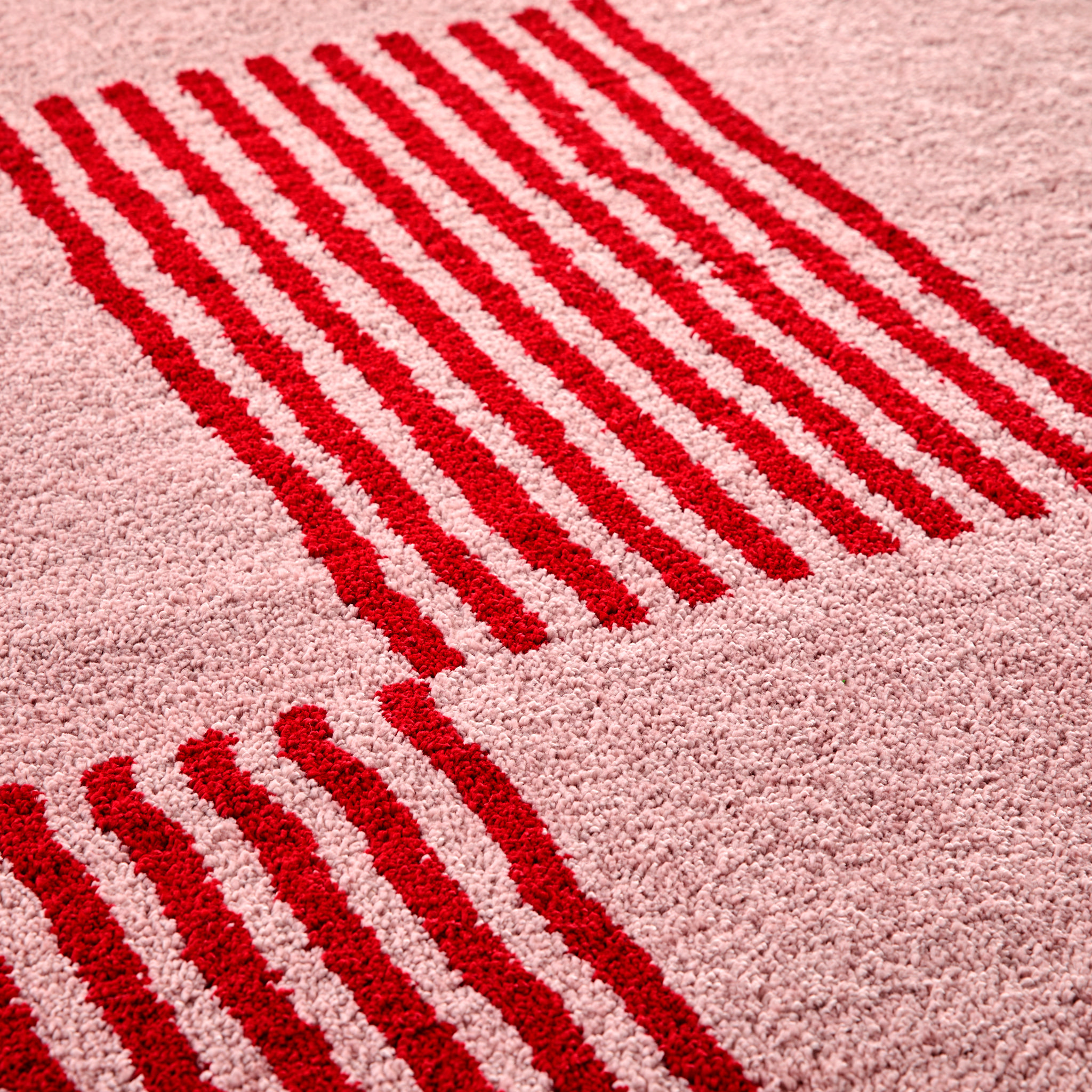 GROOVY - Tapis rétro coloré style seventies - Confortable et moelleux - Rouge