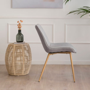 Chaise rembourrée Roma -tapissé-couleur gris 55 x 85 x 61 cm