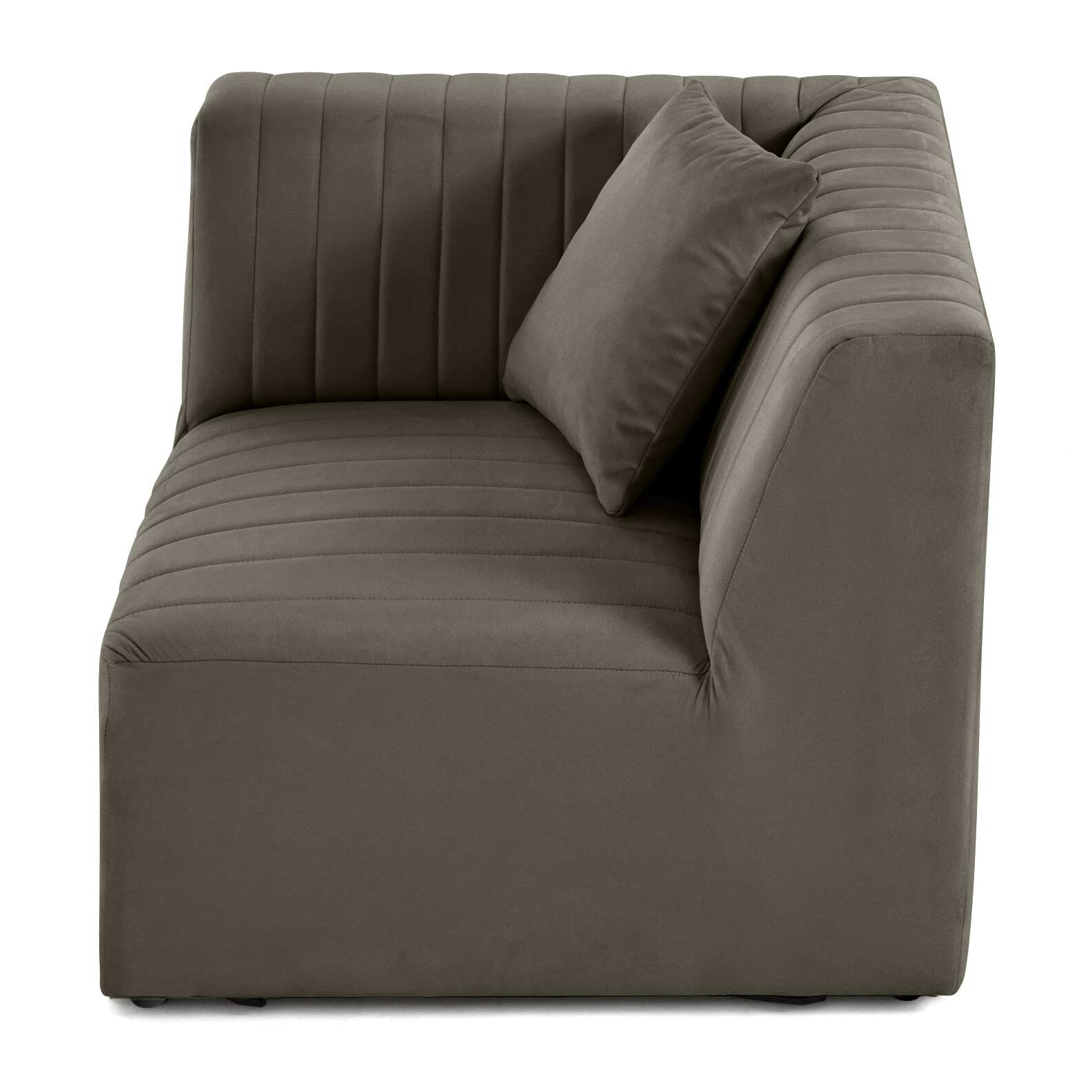 Nova - module d'assise d'angle réversible - en velours - Gris