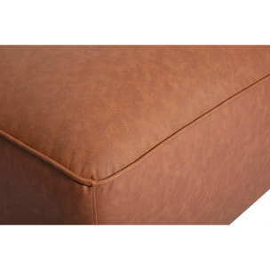 Pouf repose pieds en cuir marron FERGUS