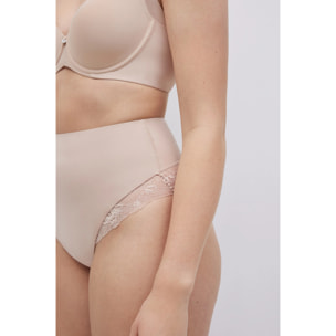 Perizoma in pizzo a compressione media beige