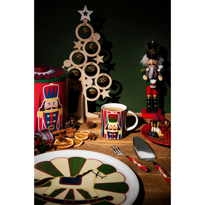 Biscottiera Excelsa - Vintage Christmas, Metallo Rosso