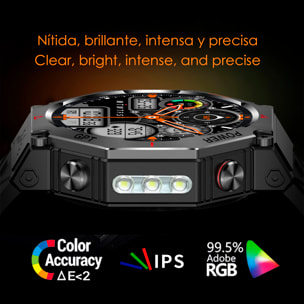 Smartwatch KC91 con chiamate BT, GPS, strumenti di esplorazione, ChatGPT e oltre 100 modalità sportive.