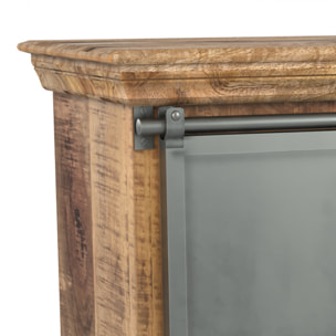 Petit buffet en bois et métal 1 porte 3 tiroirs - Tabuk