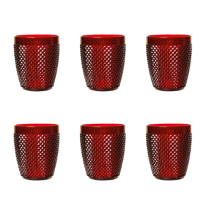 Set 6 Bicchieri Excelsa – Diamond, Plastica Rosso 40 cl