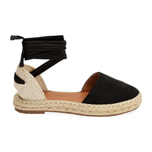 Espadrillas lace-up nere in microfibra