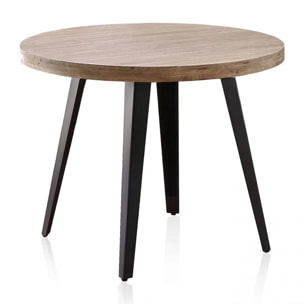 Mesa redonda fija Berg Roble Honey - Negro