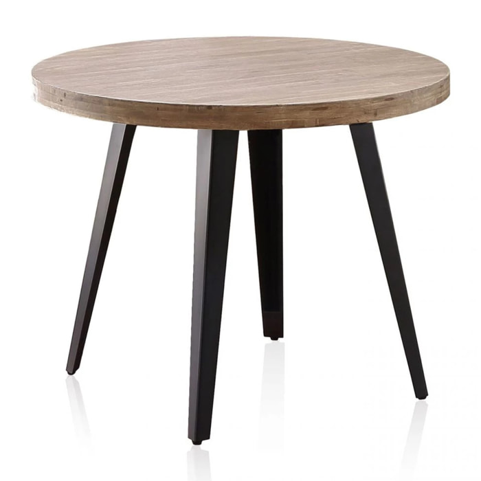 Mesa redonda fija Berg Roble Honey - Negro