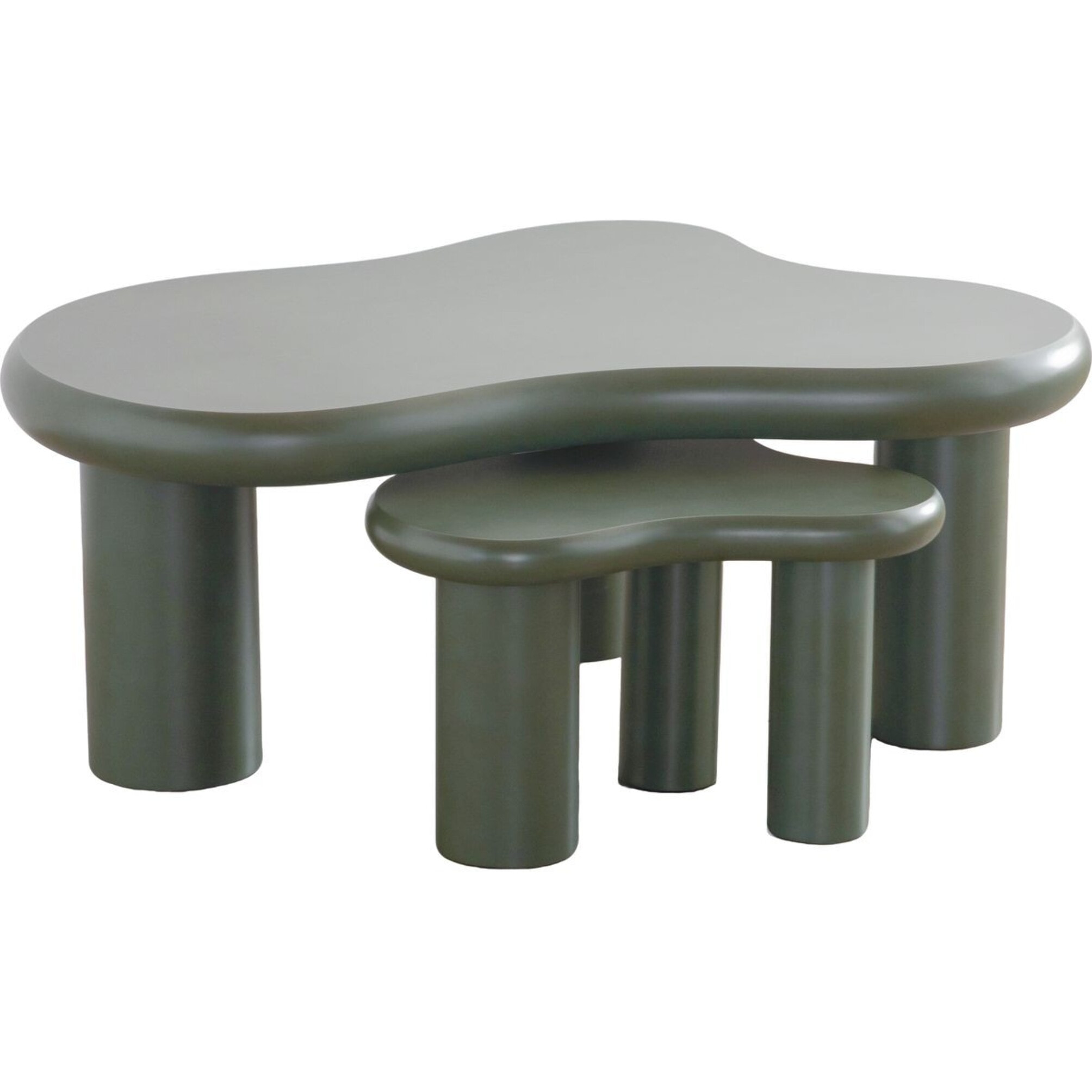 Lot de 2 tables basses organiques gigognes - WAVE