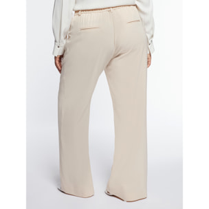 Fiorella Rubino - Pantalones elegantes de tejido vaporoso - Beige