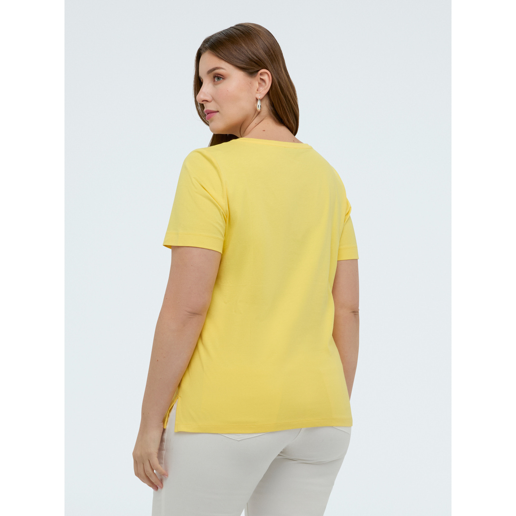 Fiorella Rubino - T-shirt in cotone con catenella gold - Giallo