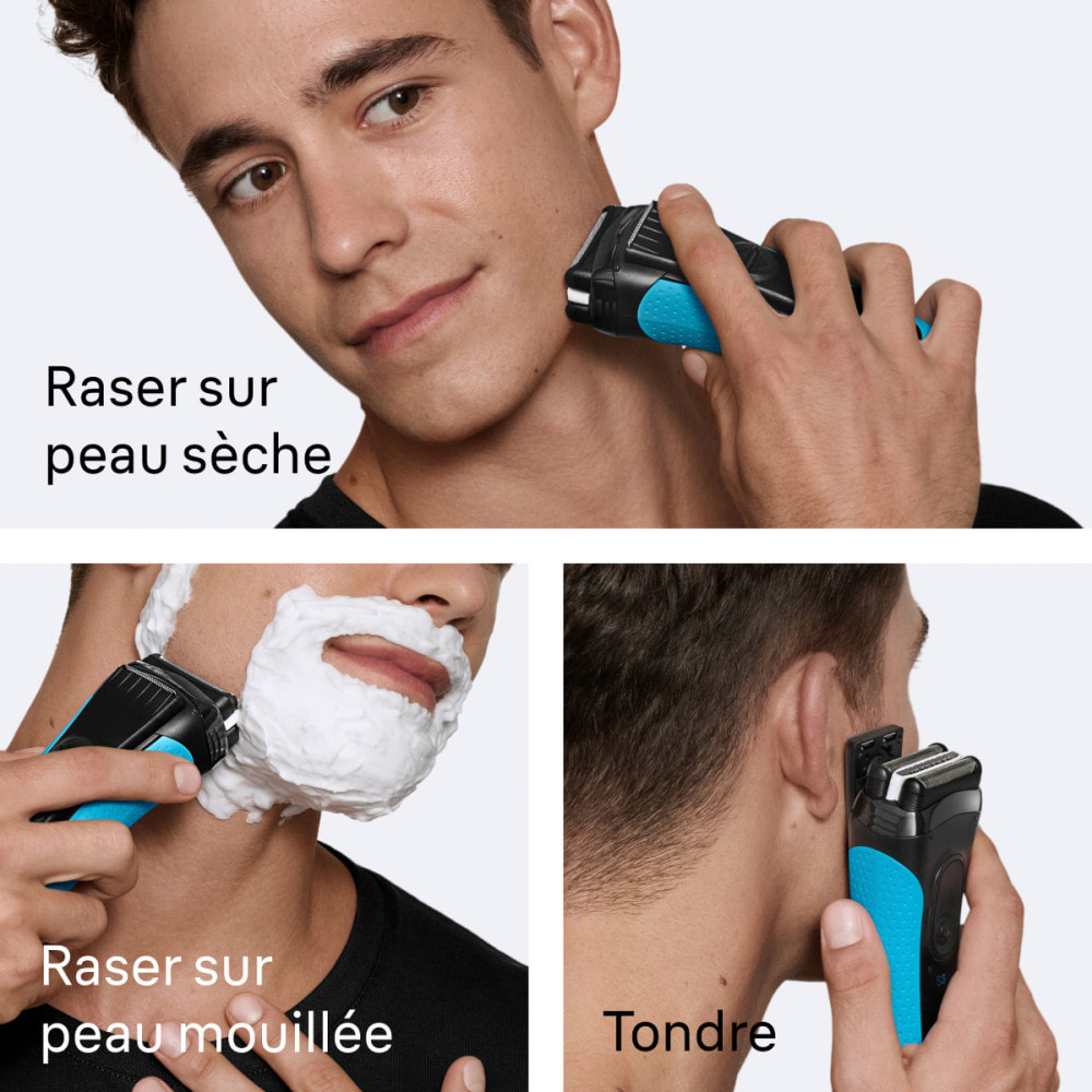 Braun Series 3+, Rasoir, Tondeuse de Précision, Rasage Sur Peau Sèche Ou Mouillée, 3040S