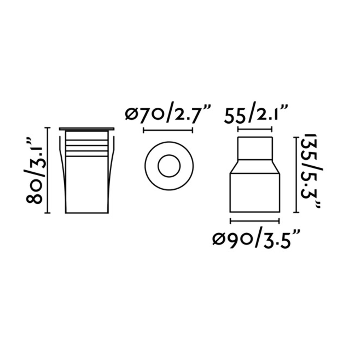 TARO Lampe encastrable nickel mat