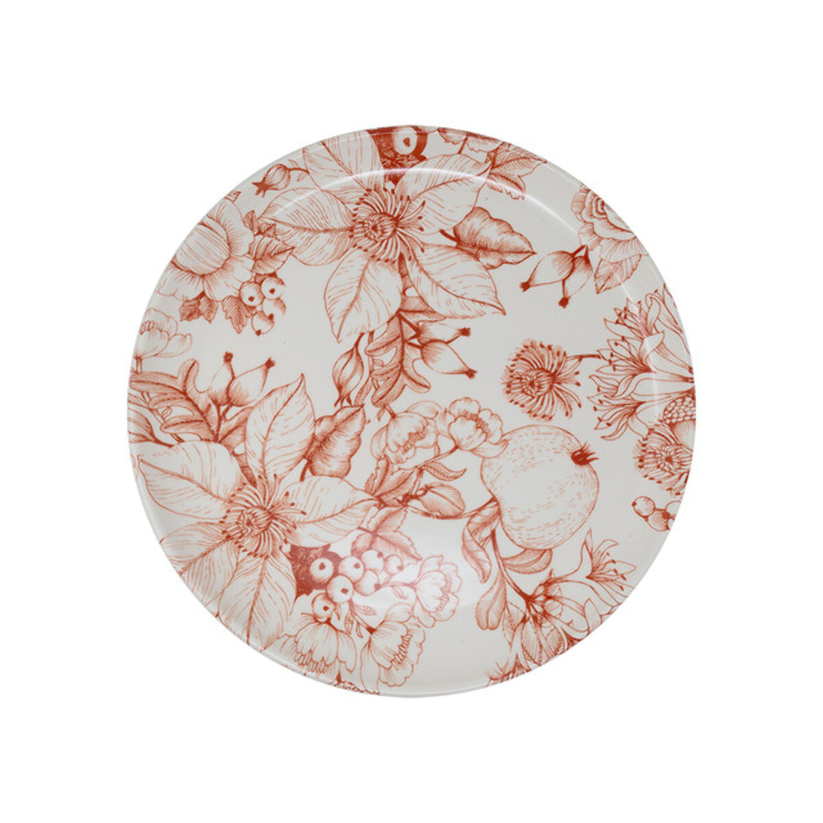 Piatto da portata tondo Jacquard in ceramica sottosmalto