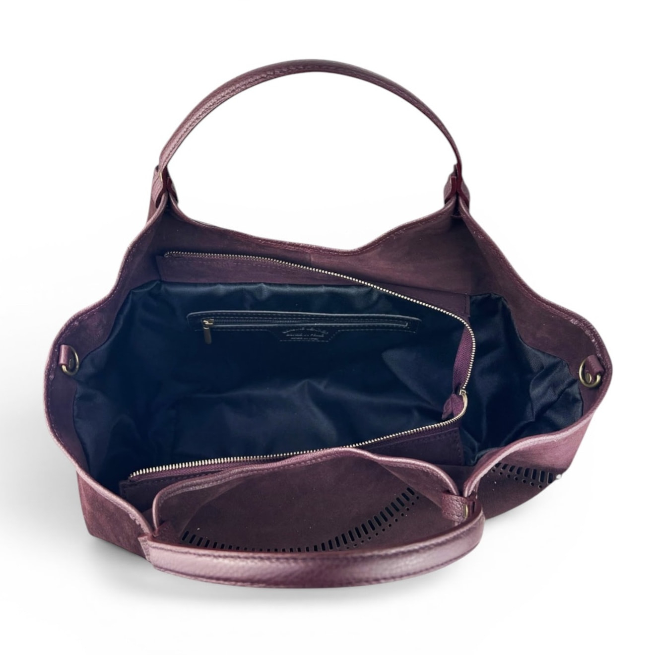 Bolso de hombro Cheval Firenze Madera Suede Burdeos