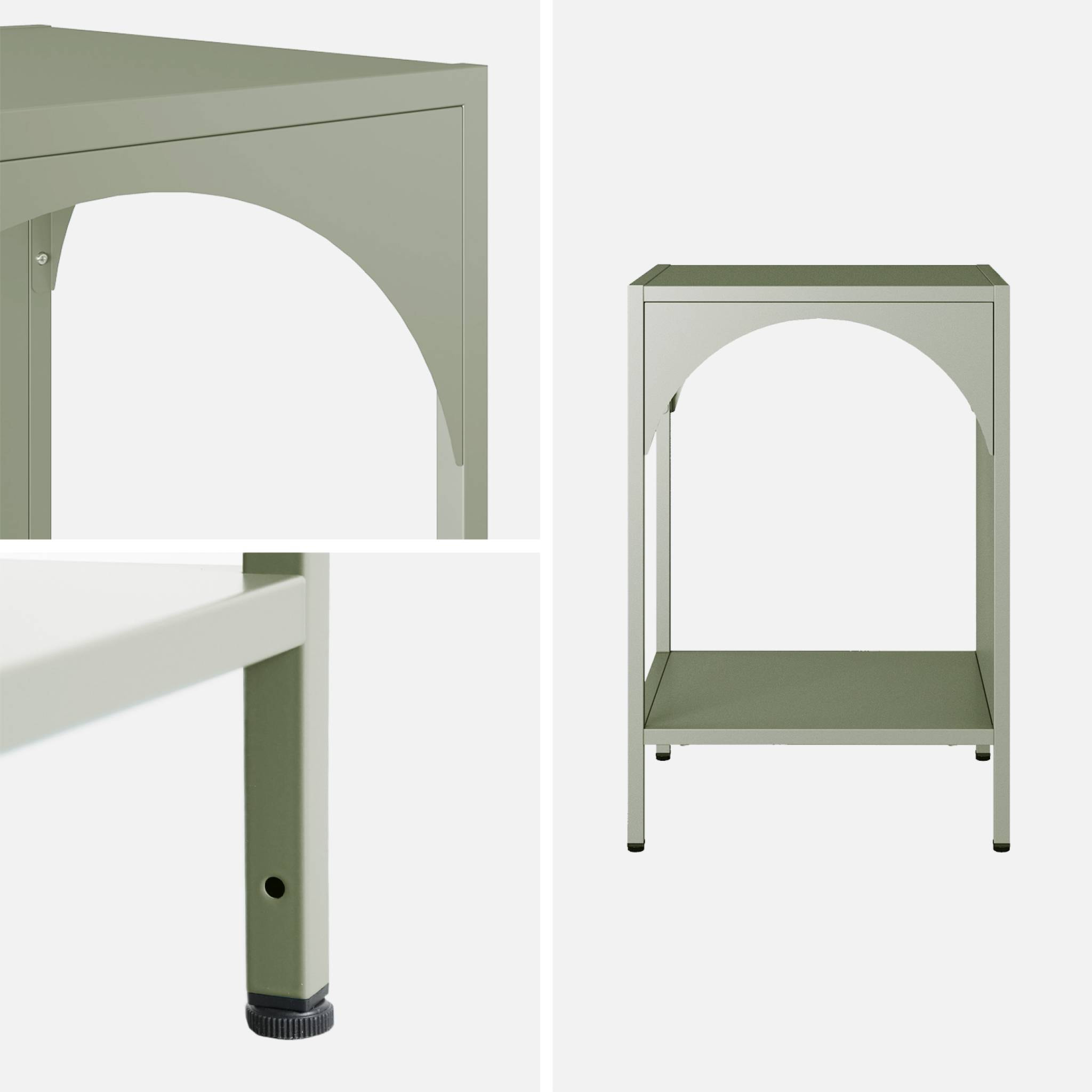 Table de chevet. table d'appoint en acier vert