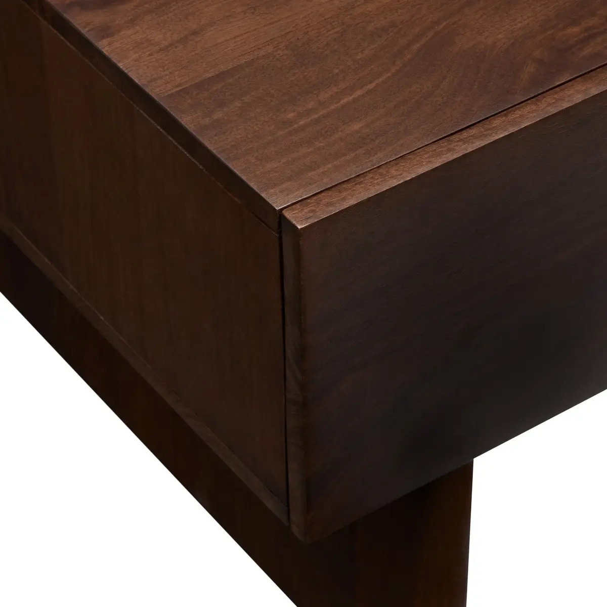 Table basse rectangulaire 2 tiroirs 2 niches Nyero 60x109cm marron
