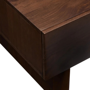 Table basse rectangulaire 2 tiroirs 2 niches Nyero 60x109cm marron