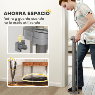 Barrera de Seguridad para Perros Retráctil 0-136 cm Puerta para Perros Pequeños Extensible con Interruptor de Cierre Red de Seguridad para Pasillos Escaleras Interiores y Exteriores