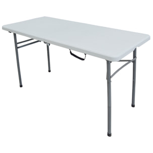 Mesa multifuncional 122 x 61 x 74 cm de sobre rígido, plegado de patas y asa para su desplazamiento