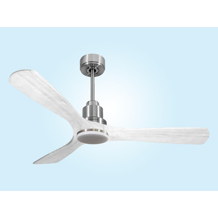 Ventilador de techo Modo Invierno/Verano Termostato Dimable Wifi Motor DC Techos Inclinados Mando a Distancia Luz tres tonos Hypersilence Memoria Vendible Shopify (AUTOMATICO) NusaD132C04LED64549 PURLINE