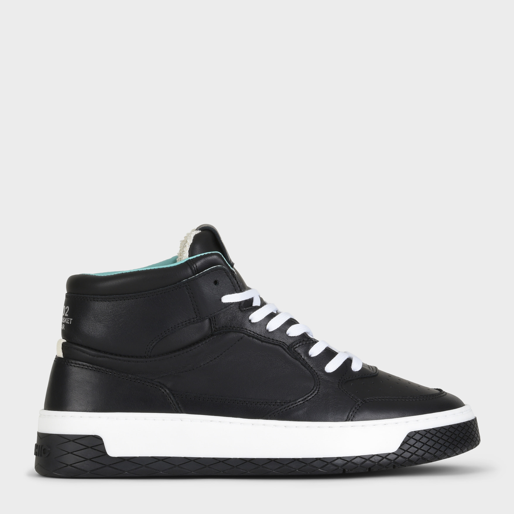 ZAPATILLA MID-TOP HOMBRE P02 DE PIEL NEGRO