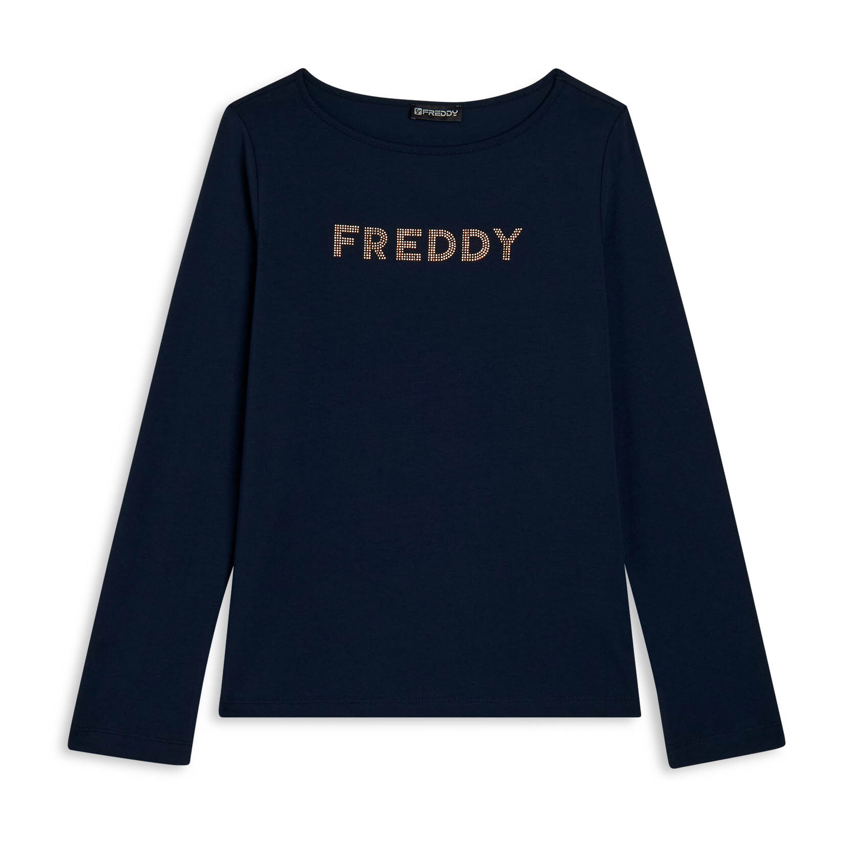 T-shirt a maniche lunghe in jersey con logo FREDDY in strass