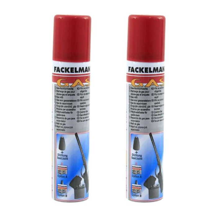 Lot de 2 recharges de gaz 90 ml Fackelmann Tecno