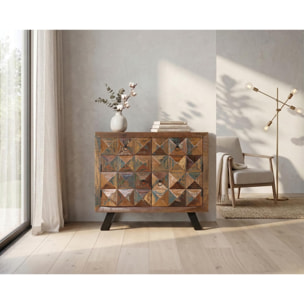 Consola de Madera Reciclada 100 Cm Estilo Industrial Moderno