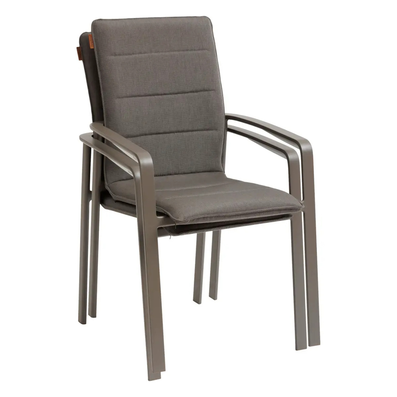 Fauteuil de jardin empilable "Diese" mocha & praline en aluminium traité époxy
