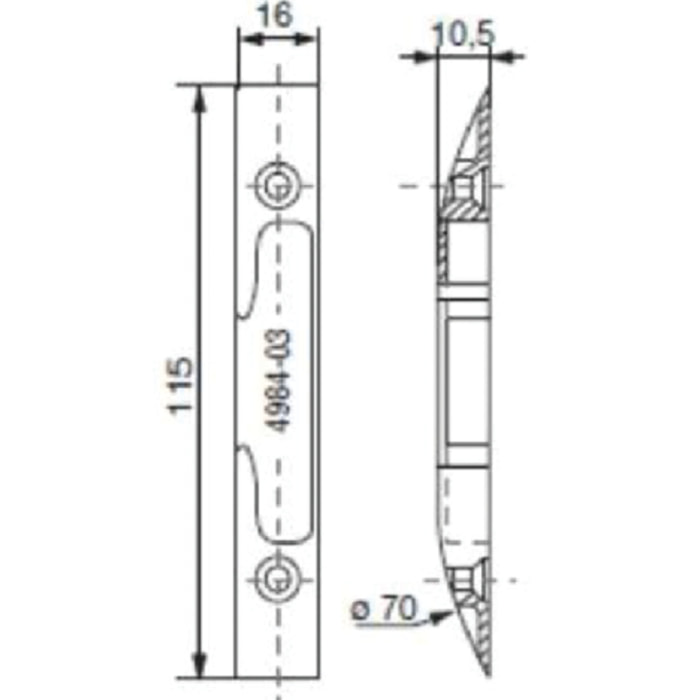 Gache galet pour série 20000/20500 à toupiller 116SHB VACHETTE 1-4984-34 - Bateau Ø140 - 16412