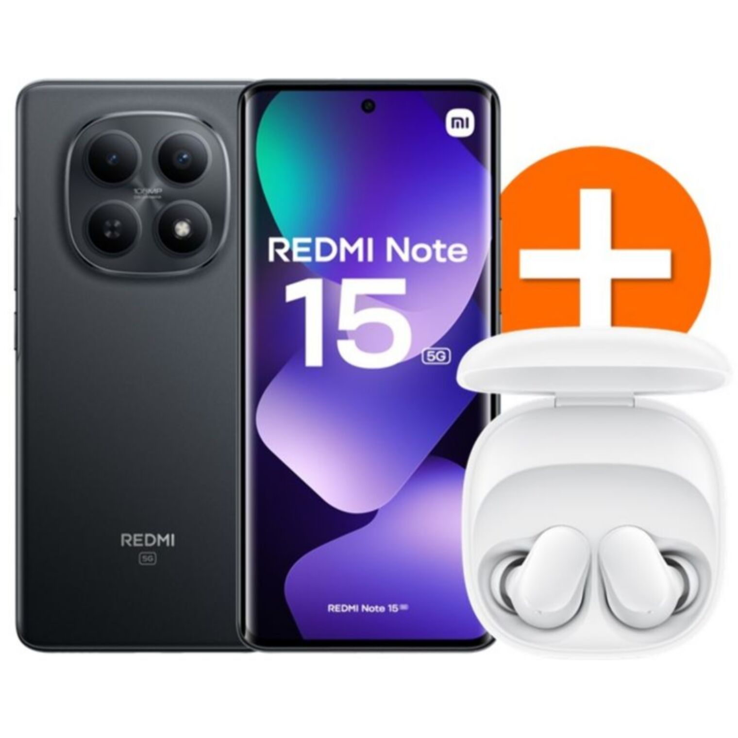 Smartphone XIAOMI Pack Redmi Note 15 256Go 5G + Coque + Buds6 Play