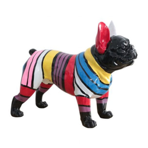 Statue chien multicolore en résine H41cm - ILAN