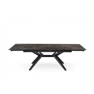 Table extensible en céramique finition iron L160/240cm - 9 piètements - UNIK