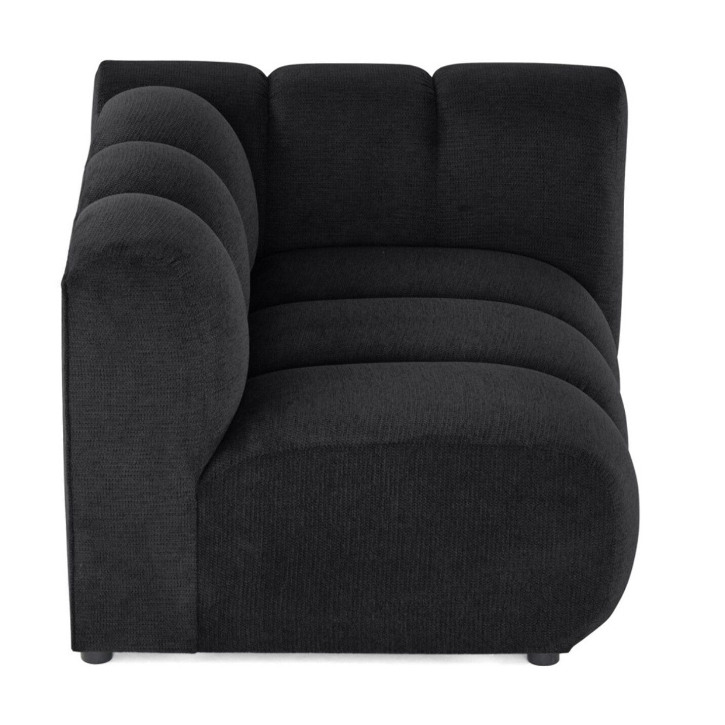 Debbie - module d'assise droit en tissu texturé - Noir