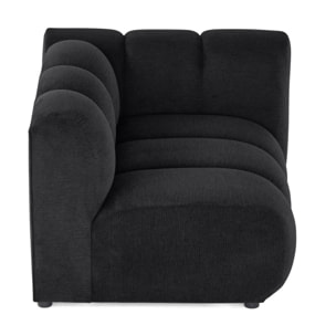 Debbie - module d'assise droit en tissu texturé - Noir