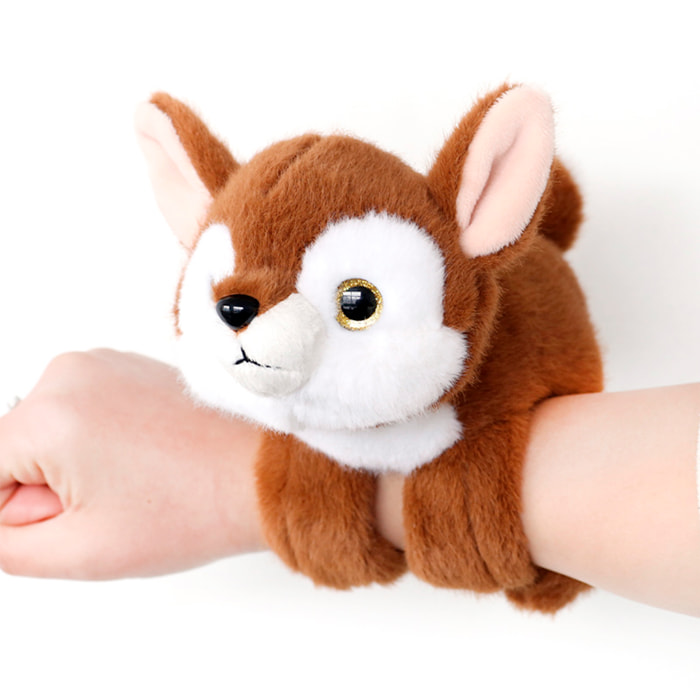 Peluche extrasuave y mullido. Diseño ciervo con mecanismo enrollable. 18 cm.