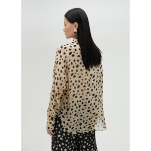 Camicia nera a pois